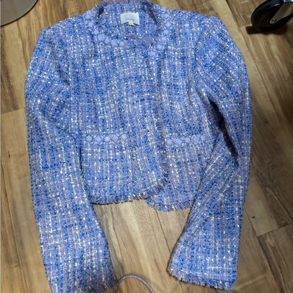 Cinq à Sept Lavender Tweed Blazer - Picture 3 of 3